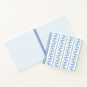 Scandi Blue Bird Green Ivy Stripe Bullet Journal Notizbuch