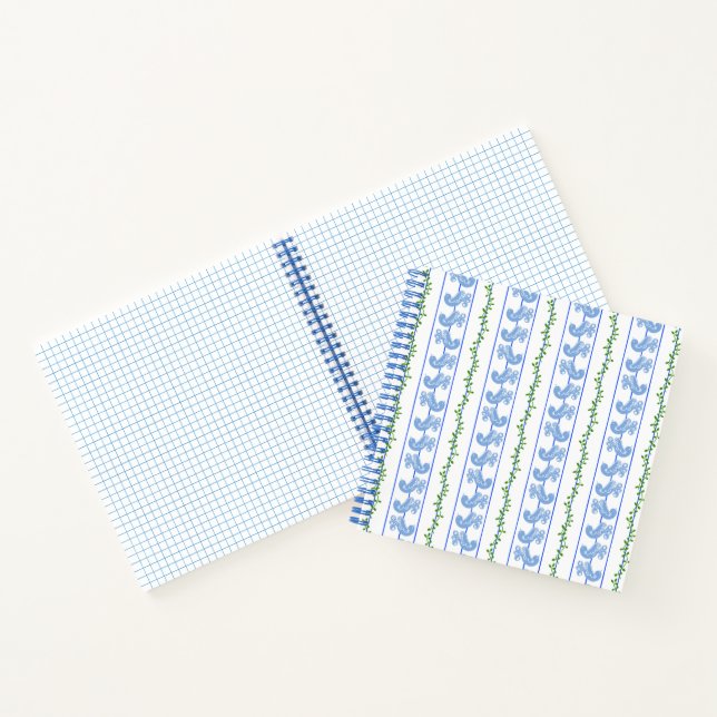 Scandi Blue Bird Green Ivy Stripe Bullet Journal Notizbuch (Innenseite)