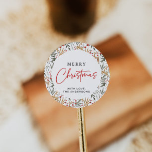 Scandi Christmas Sticker Holiday Label Nordic Deh