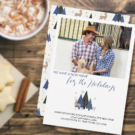 Scandi Christmas Tree Landscape Photo New Address Feiertagskarte