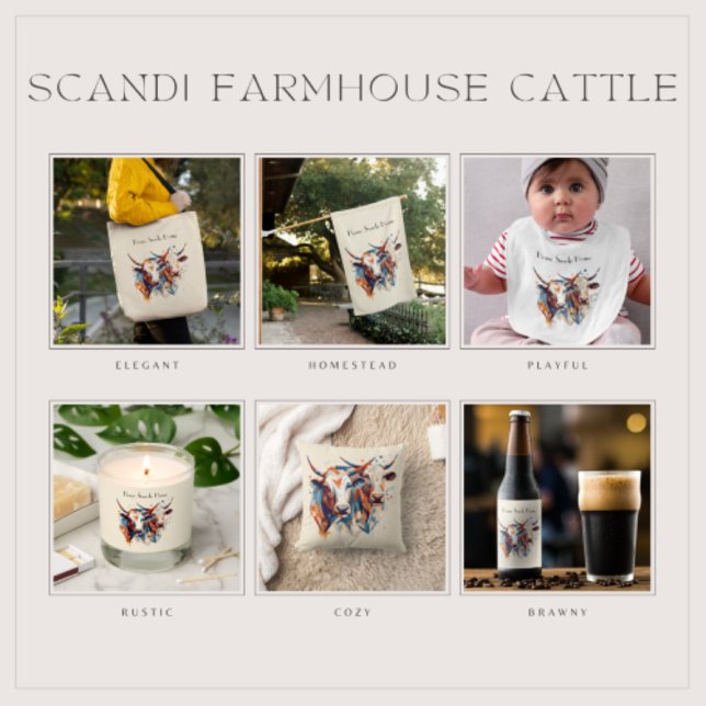 Scandi Farmhouse Rind, Brauch Golfhandtuch (Von Creator hochgeladen)