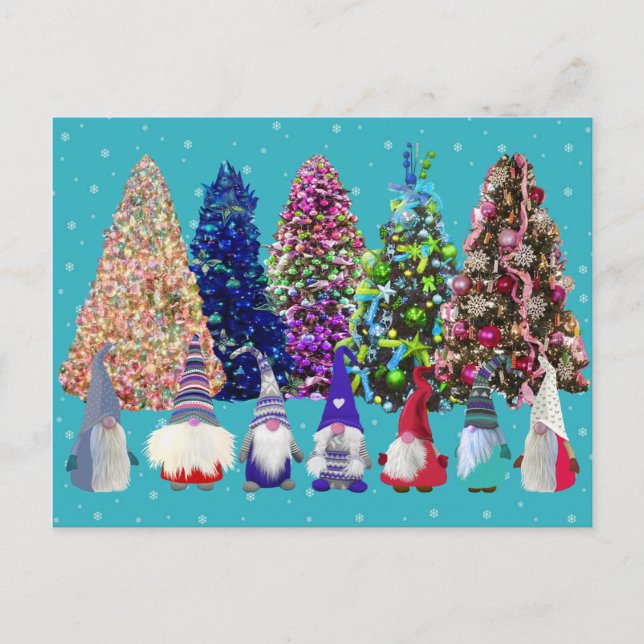 Scandi Gnomes Weihnachten Postkarte (Vorderseite)
