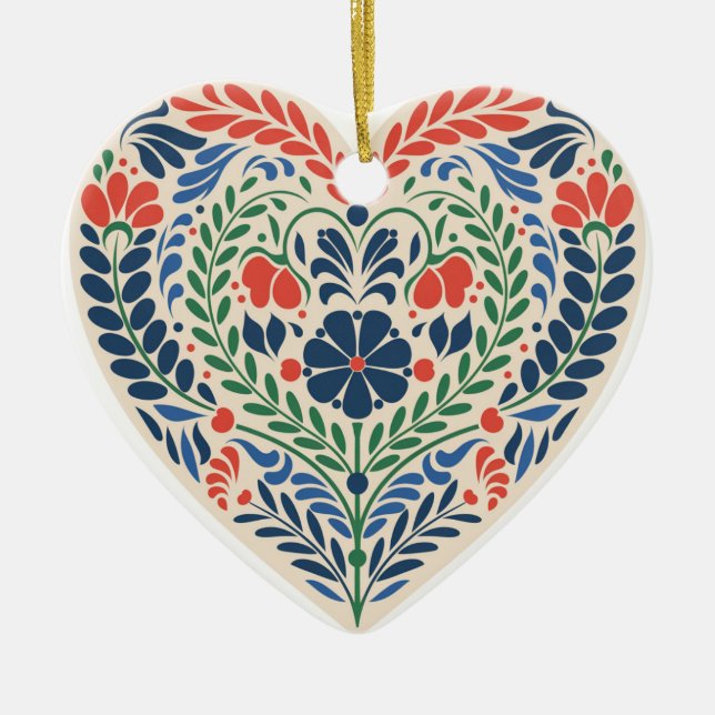 Scandi Heart – Swedish Folk Art Ornament (Vorne)