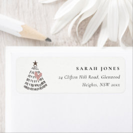 Scandi Minimal Blush Heart Christmas Tree Address