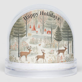 Scandi Reindeers Forest Snow Scene Schneekugeln