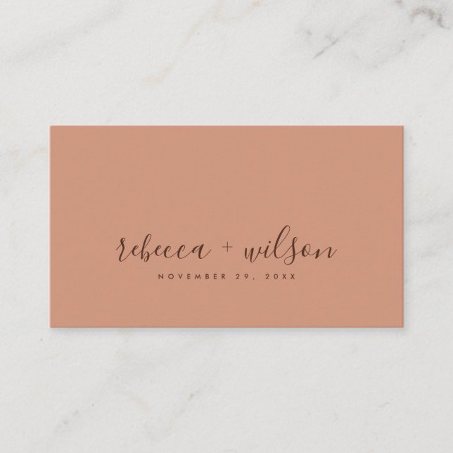 SCANDI RUST PEACH PINK MINIMAL WEDEN DANK VISITENKARTE (Vorderseite)
