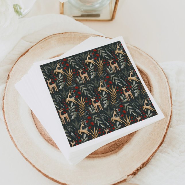 Scandi Weihnachtsbuch Napkins Nordic Holiday Deer Serviette (Von Creator hochgeladen)