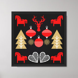 Scandi Weihnachtsdekor Leinwanddruck