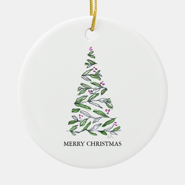 Scandi Weihnachtsdekorationen Einzigartiges Orname Keramik Ornament (Vorne)