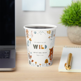 Scandi Wild Tropical Woodland Animals Baby Dusche Pappbecher