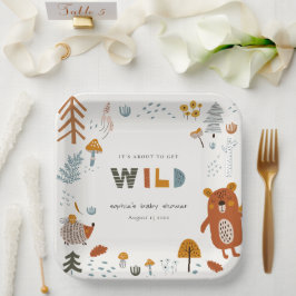 Scandi Wild Tropical Woodland Animals Baby Dusche Pappteller