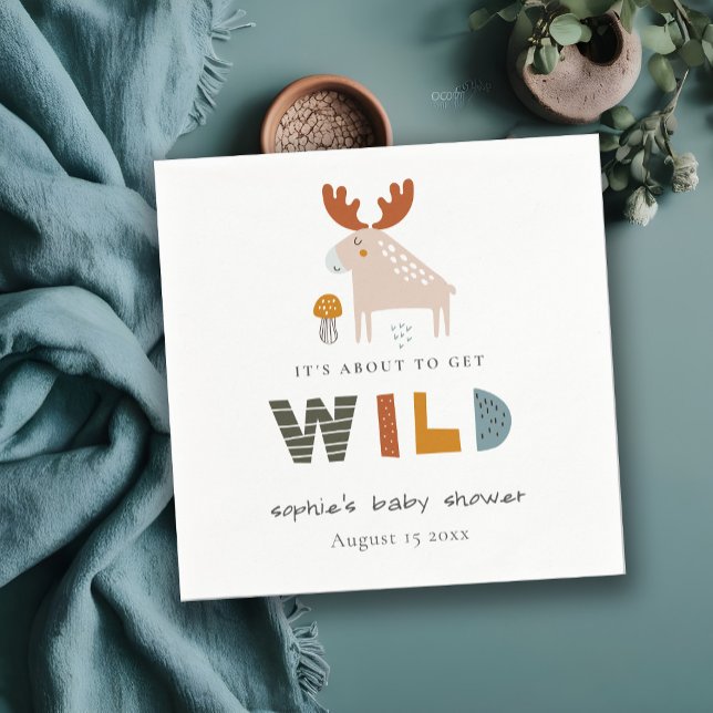 Scandi Wild Tropical Woodland Animals Baby Dusche Serviette (Von Creator hochgeladen)