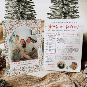 Scandi Year in Review Card Family Foto Collage Feiertagskarte