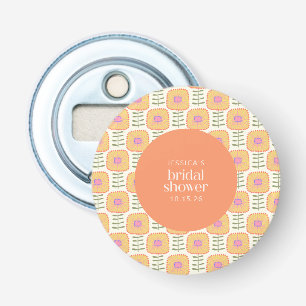 Scandi Yellow Orange Blume Custom Brautparty Flaschenöffner