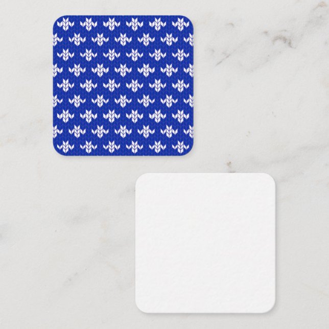 SCANDIA BLAUE STRICK 2,5" Square Flat Note Card Mitteilungskarte (Vorne/Hinten)