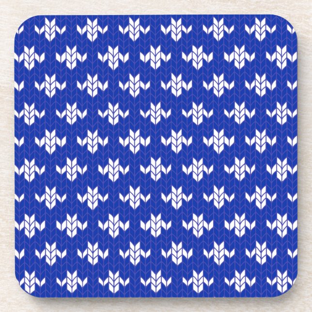 SCANDIA BLAUE STRICK Hard Plastic Untersetzer (Vorderseite)