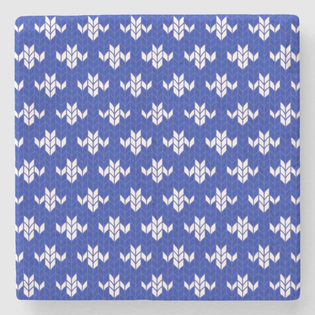 SCANDIA BLAUE STRICK Marmorstein Untersetzer (Vorderseite)