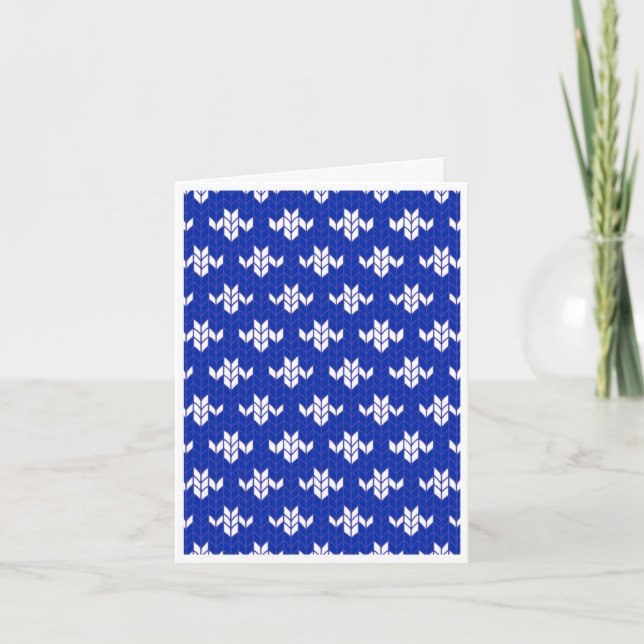 SCANDIA BLAUE STRICK Note Card / Vertikal Karte (Vorderseite)