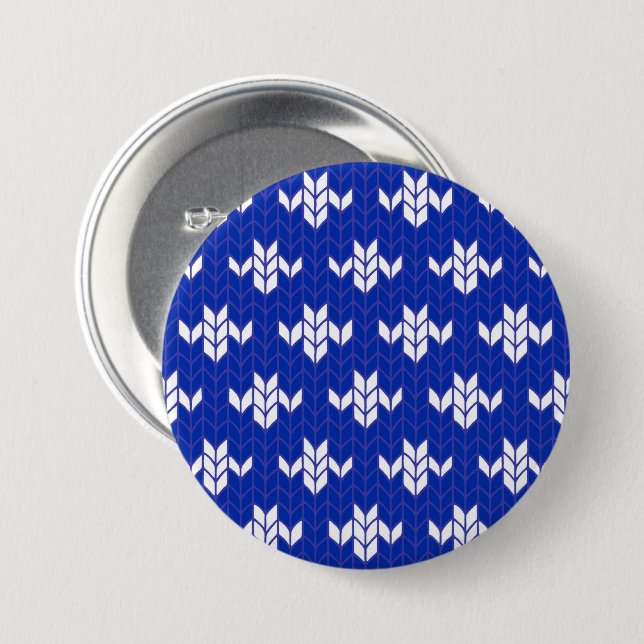 SCANDIA BLUE STRICK Round Button Button (Vorne & Hinten)
