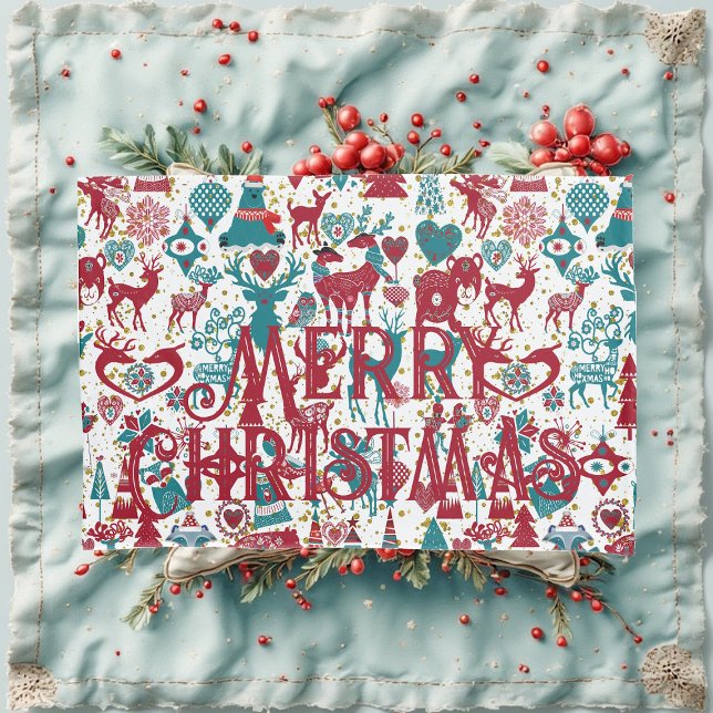 Scandia Frohe Weihnachtssymbole Skandinavien Kissenbezug (Elegant Scandia Merry Christmas Symbols Nordic Scandinavia Pillow Case)