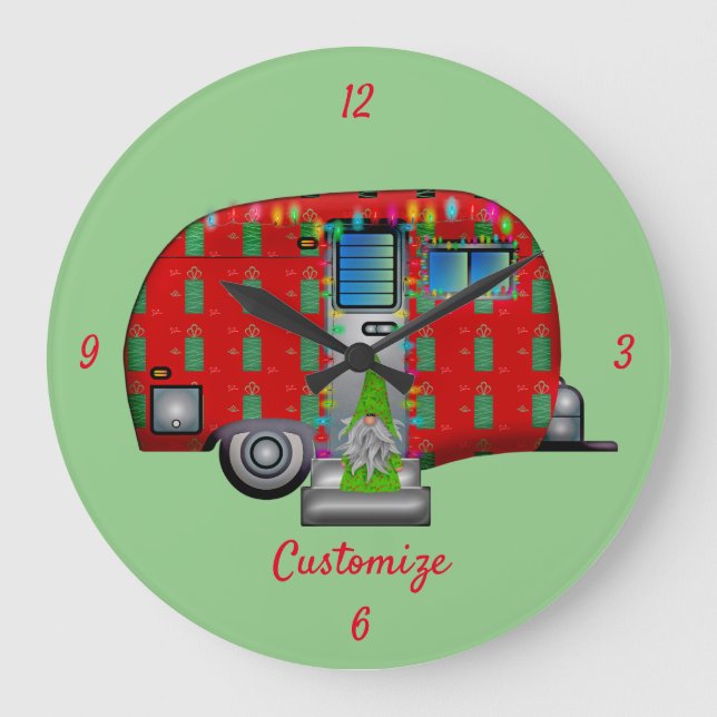 Scandia Gnome Caravan Thunder_Cove  Große Wanduhr (Vorderseite)