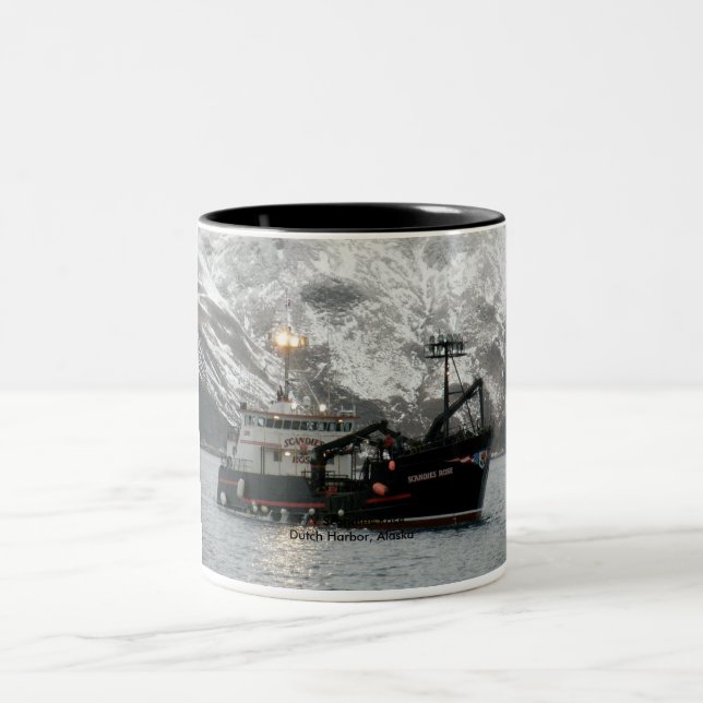 Scandies Rose, Krabben-Boot im niederländischen Zweifarbige Tasse (Mittel)
