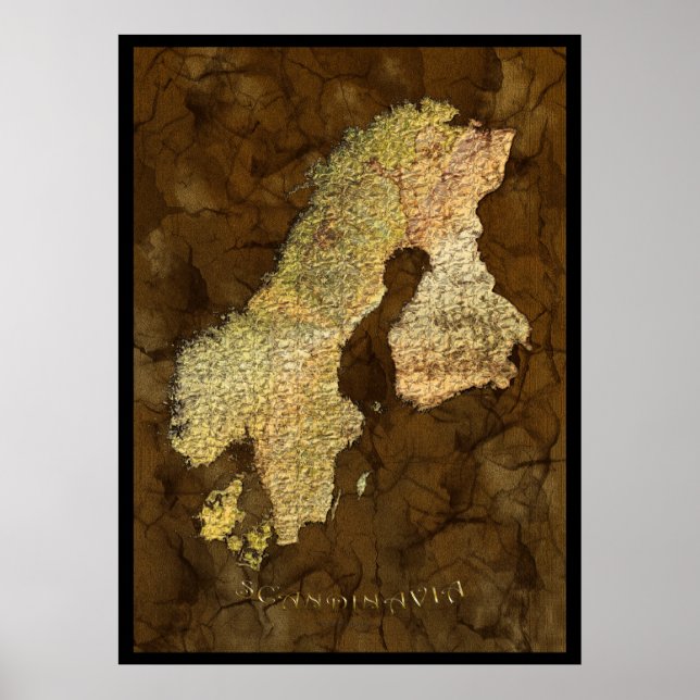 SCANDINAVIA MAP Art Poster III (Vorne)