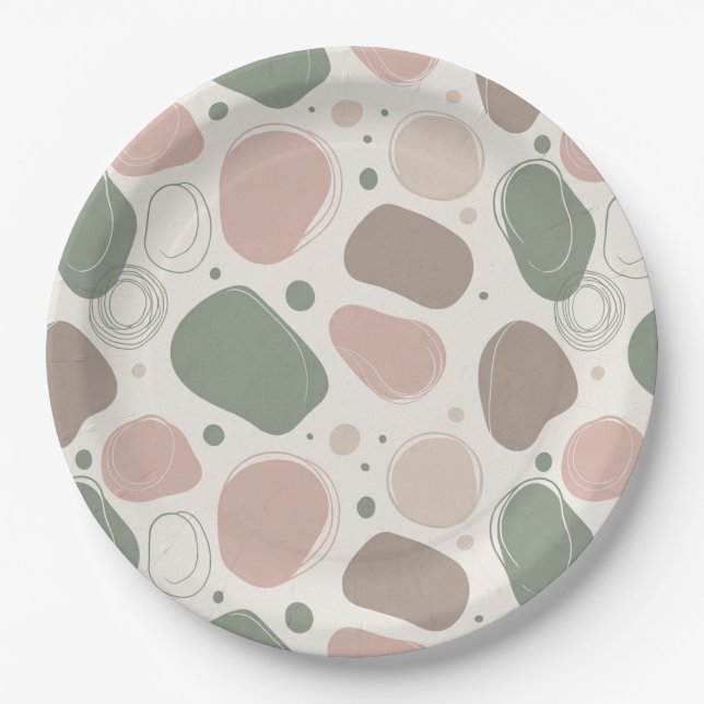 Scandinavian Abstract Design Paper Plate Pappteller (Vorderseite)