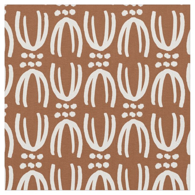 Scandinavian boho brown lines  stoff (Nahaufnahme)