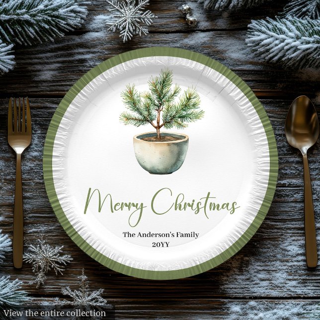 Scandinavian Boho Christmas Bouquet in Earthy  Pappteller (Scandinavian Boho Christmas Bouquet in Earthy Plate

)