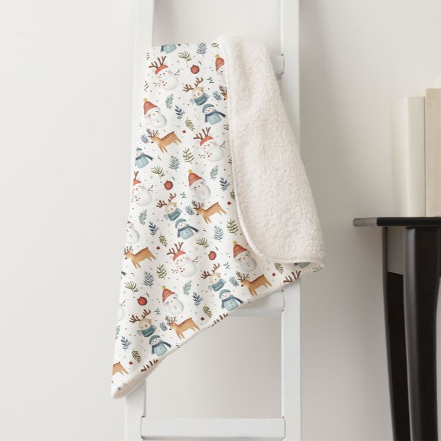 Scandinavian Christmas Nordic Winter Snowman Baby Sherpadecke (Von Creator hochgeladen)