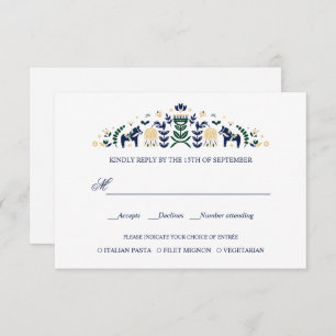 Scandinavian Dala Horse WEDING RSVP V1