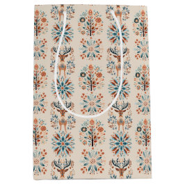 Scandinavian Deer Holiday Mittlere Geschenktüte