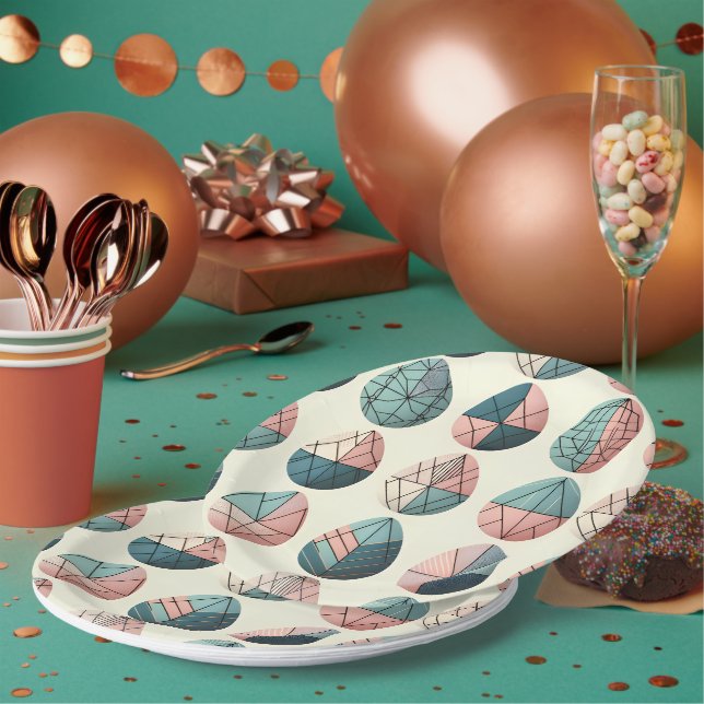 Scandinavian Easter Egg Paper Plates Pappteller (Multi)