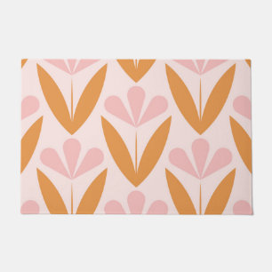 Scandinavian floral pattern,retro style,mid centur fußmatte
