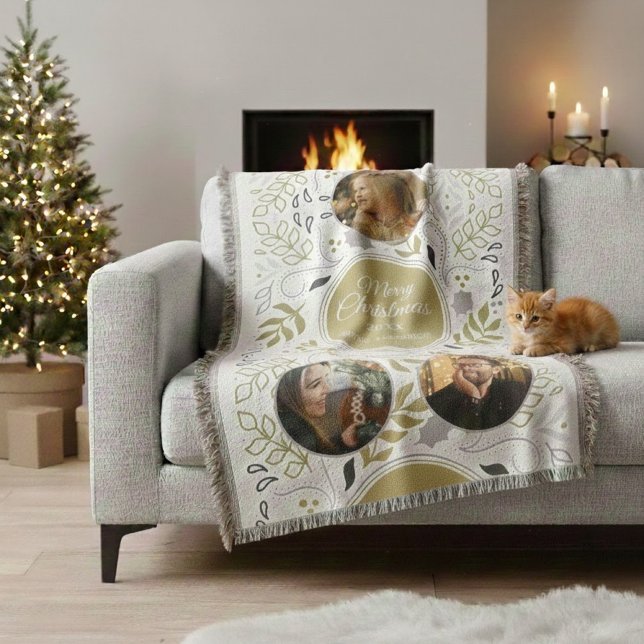 Scandinavian Foliage 3 Photo Family Keepsake Decke (Scandinavian Foliage 3 Photo Family Holiday Throw Blanket ©Susanne Sachers - Sunny Mind 🌞)