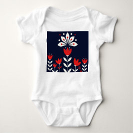 Scandinavian folk art baby strampler