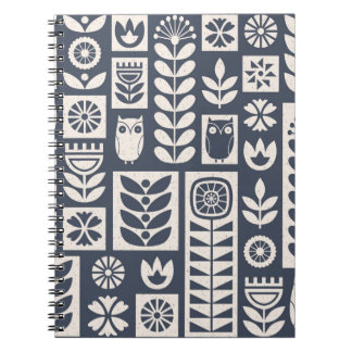 Scandinavian folk art seamless vintage pattern wit notizblock