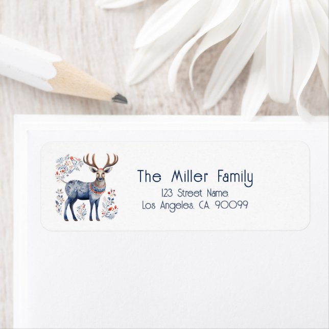 Scandinavian Folk Reindeer Personalized Text (Insitu)