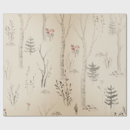 SCANDINAVIAN FOREST PATTERN CHRISTMAS GIFT WRAT GESCHENKPAPIER