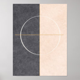 Scandinavian Geometric Wall Art – Beige & Grey  Poster