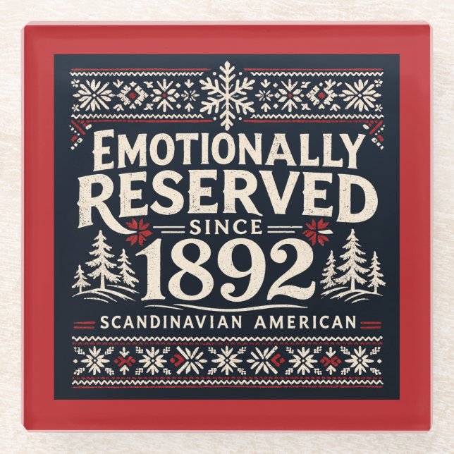 Scandinavian Humor - Emotionally Reserved  Glasuntersetzer (Vorderseite)