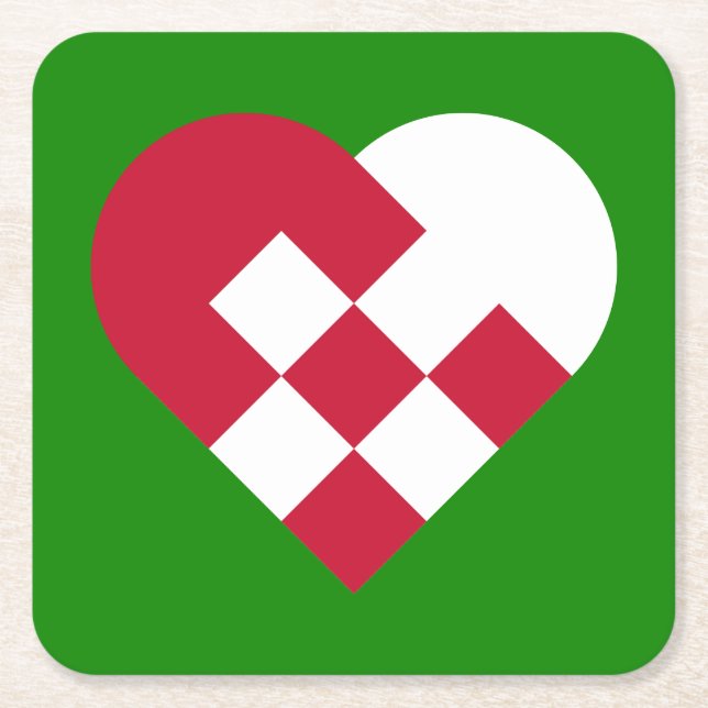 Scandinavian Jule Heart Rechteckiger Pappuntersetzer (Vorderseite)