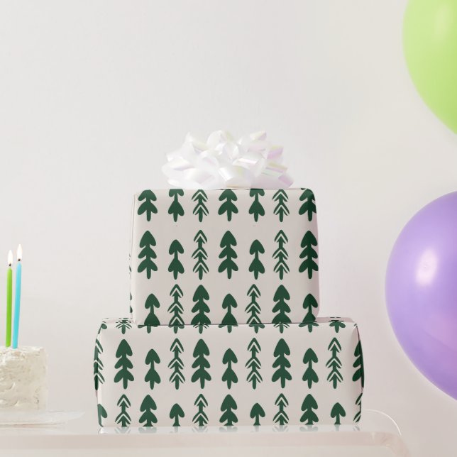 Scandinavian Minimal Christmas Tree Gift Wrapping  Geschenkpapier (Partygeschenke)