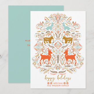 Scandinavian Nordic Folk art Fable Christmas Feiertagskarte