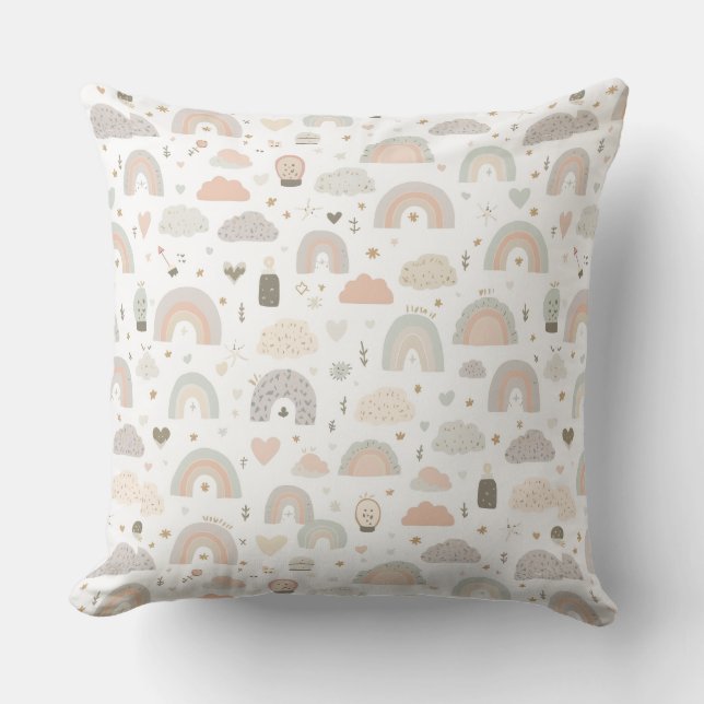 Scandinavian Pastel Baby Throw Pillow Kissen (Vorderseite)