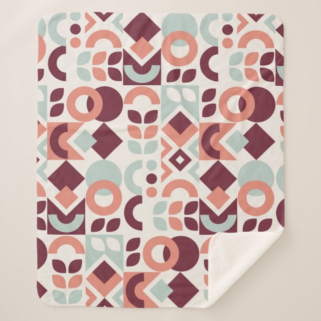 Scandinavian pattern design. Simple modern retro b Sherpadecke (Vorderseite)