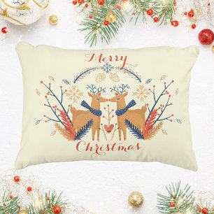 Scandinavian Reindeer Nordic Mercury Christmas Art Dekokissen