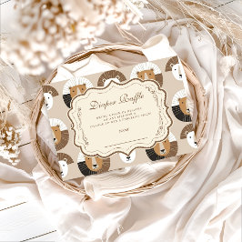 Scandinavian Safari Lion Baby Showe Diapper Raffle Begleitkarte