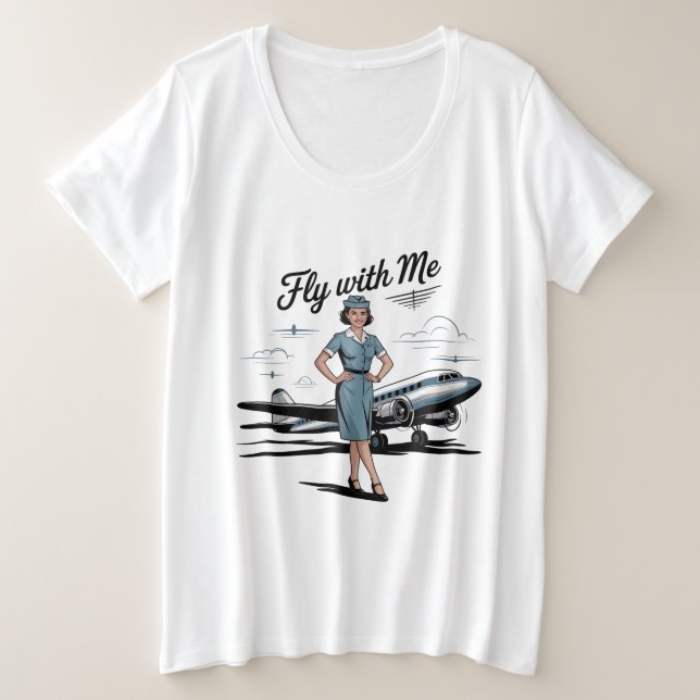 Scandinavian stewardess Womens Plus Size T-Shirt (Design vorne)
